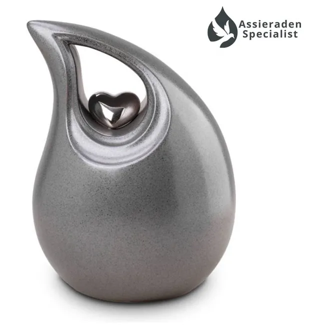 Crematie Urn Keramisch - Zilver - Urnen Volwassenen - 3.8 Liter