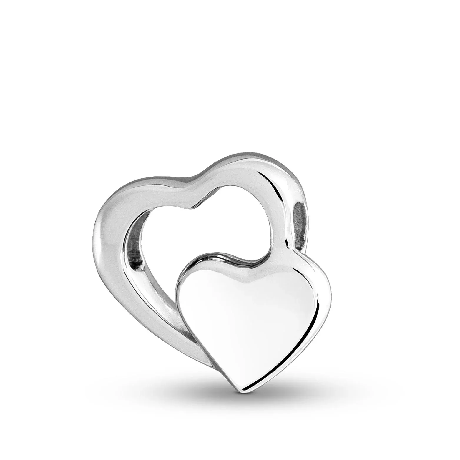 Assieraden Specialist - Ashanger Hart - Dubbel Hart - Elegant en sierlijk ontwerp - 925 Sterling zilver