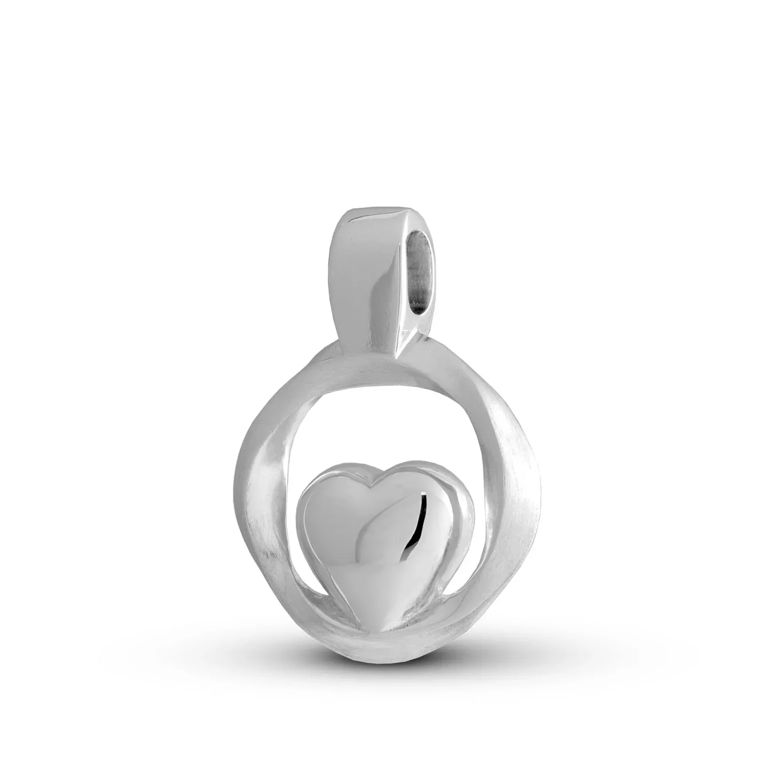 Assieraden Specialist - Ashanger Hart in Cirkel - Liefdevol en Modern - 925 Sterling Zilver