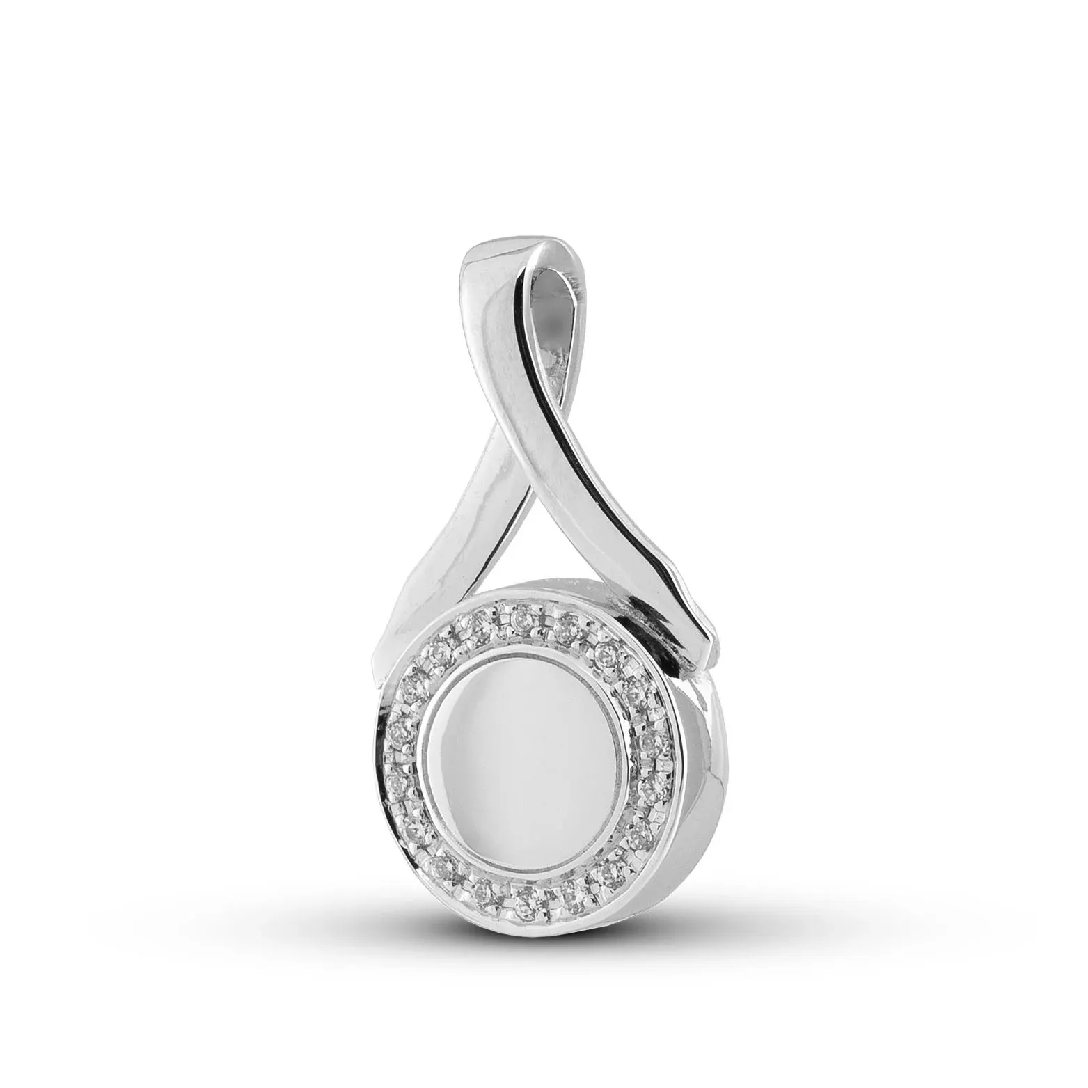 Assieraden Specialist - Ashanger Swirl met Kristal - Sierlijk en Schitterend - 925 Sterling Zilver